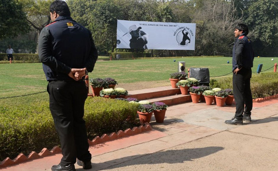 Officials walk past a billboard featuring a silhouetted image of US golfer Tiger Woods at The Delhi Golf Club in New Delhi. One of India's leading golfers believes Tiger Woods short visit next week to Delhi will generate a long-lasting interest in golf. AFP Officials walk past a billboard featuring a silhouetted image of US golfer Tiger Woods at The Delhi Golf Club in New Delhi. One of India's leading golfers believes Tiger Woods short visit next week to Delhi will generate a long-lasting interest in golf. AFP
