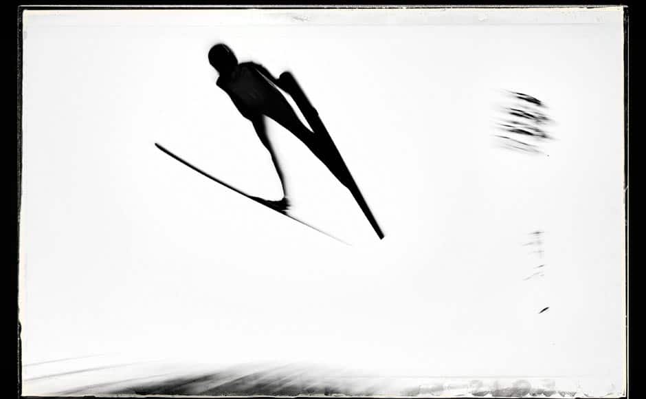 Helena Olsson Smeby of Norway jumps during the Ladies' Normal Hill Individual Ski Jumping training. Getty Images