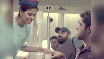 High drama mid air, stewardess braves sickness to serve