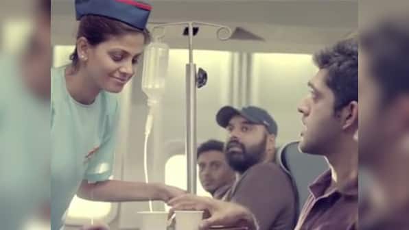 High drama mid air, stewardess braves sickness to serve