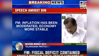 Chidambaram begins presenting interim budget amid Telangana din