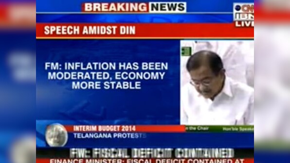 Chidambaram begins presenting interim budget amid Telangana din
