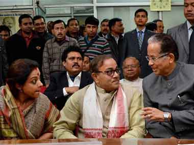 Protests against Congress RS nominee Sanjay Sinh in Assam Protests against Congress RS nominee Sanjay Sinh in Assam