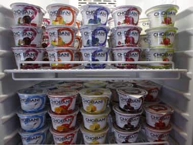 Some 5,000 cups of Greek yogurt from Team USA sponsor Chobani isn't getting to Sochi because of a customs dispute with Russia. AP
