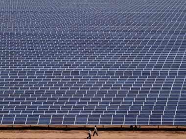 A solar panel in Gujarat: AFP