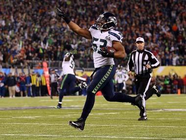 Malcolm Smith rumbles in to the end zone. Getty Images