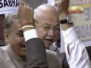 Sushilkumar Shinde during the Rajya Sabha session on the Telangana Bill. PTI