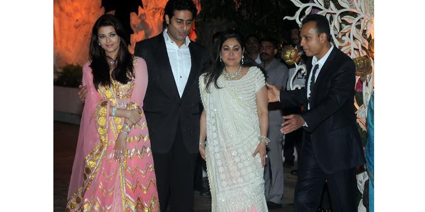 Aishwarya Rai, Abhishek Bachchan, Anil Ambani and his wife Tina Ambani at the party. Sachin Gokhale/Firstpost 