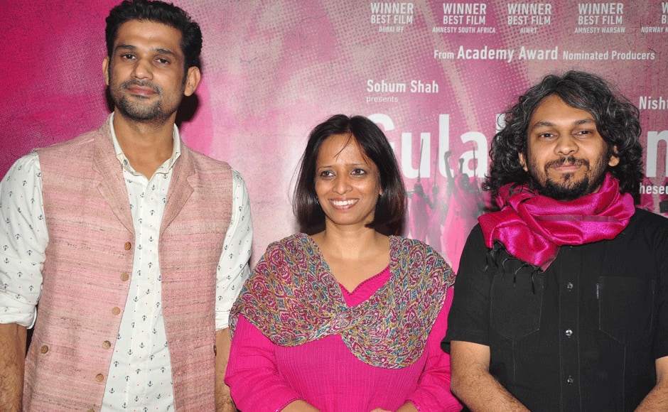 Sohum Shah, Nishtha Jain and Anand Gandhi at the trailer launch of Gulabi Gang. 