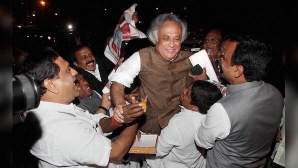 Images: TRS, Cong celebrate after passing Telangana bill in Rajya Sabha