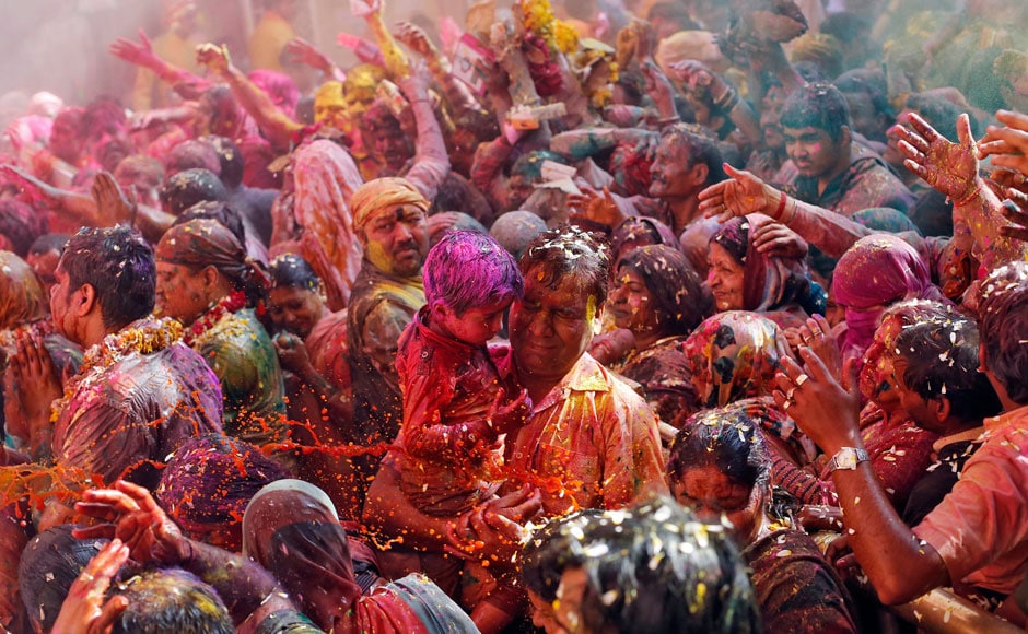 Photos: A riot of colours at 'Lathmar Holi' celebrations in Vrindavan ...