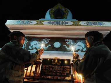 A war memorial for Indian soldiers killed during the 1962 war. AFP 