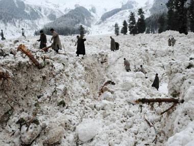 A landslide in Jammu and Kashmir. AFP.