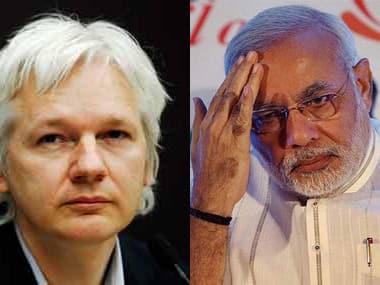 Julian Assange and Narendra Modi. 