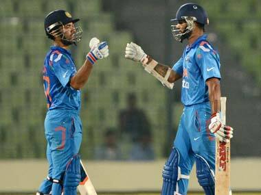 Ajinkya Rahane and Shikhar Dhawan added 121 together. AFP