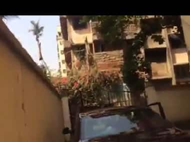 Screengrab from a video of the building collapsing.