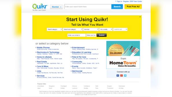 Digital classifieds player Quikr raises Rs 550 cr from Swedish firm Kinnevik