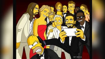 Ellen's star-studded Oscar selfie recreated by The Simpsons
