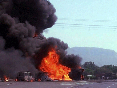 Seven killed in oil tanker explosion at Mumbai-Ahmedabad highway Seven killed in oil tanker explosion at Mumbai-Ahmedabad highway