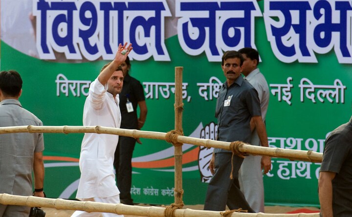 Photos: Rahul Gandhi takes on Modi in Delhi rally