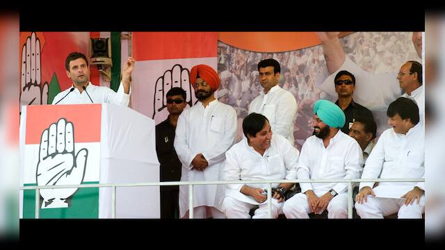 Photos: Rahul Gandhi takes on Modi in Delhi rally – Firstpost