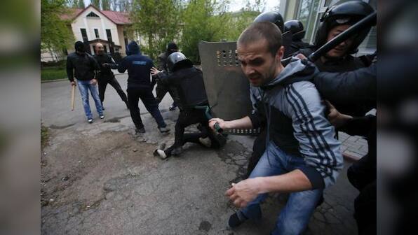 Several wounded in protest clashes in Ukraine's Donetsk