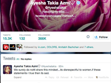 Ayesha Takia slams father-in-law Abu Azmi over rape remark Ayesha Takia slams father-in-law Abu Azmi over rape remark