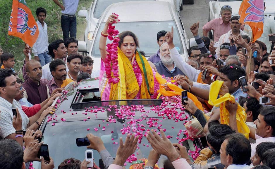 Hema Malini is contesting the Lok Sabha elections from Mathura. PTI