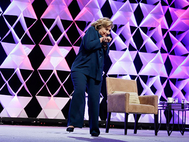 Shoe thrown at Hillary Clinton during a speech in Las Vegas Shoe thrown at Hillary Clinton during a speech in Las Vegas