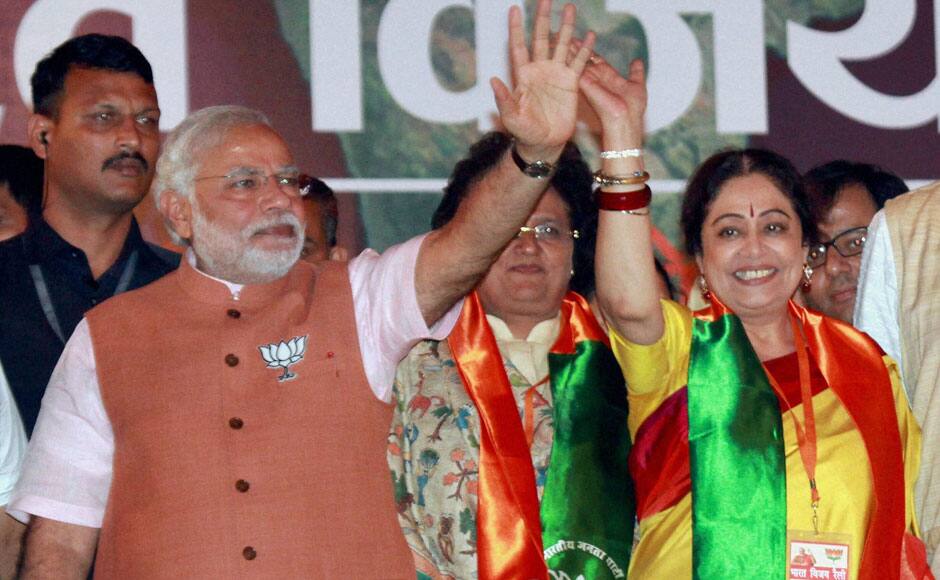 Kirron Kher. BJP candidate from Chandigarh in the parliamentary elections 2014. PTI