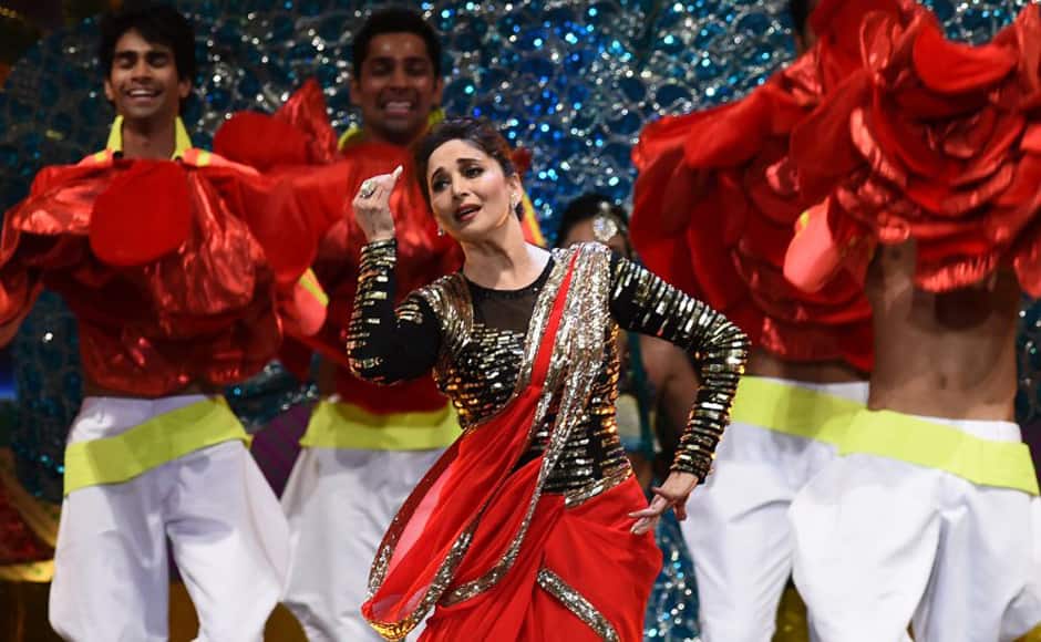 Madhuri Dixit enthralled the audience as she performed to popular songs from her movies in the 90s like 'Dhak Dhak Karne laga'. AFP