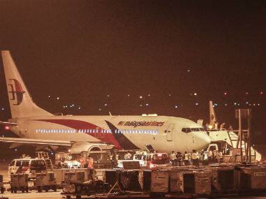 The flight after it landed in Kuala Lumpur. AP