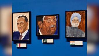 Portraits of world leaders by George W. Bush go on display