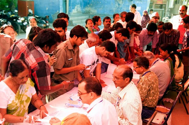 Voters in Mehrauli, Delhi: Naresh Sharma/Firstpost