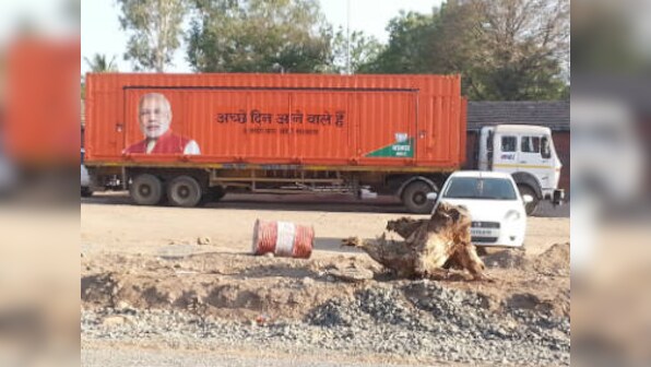 In dusty Shirur, three Modi trucks violate code of conduct