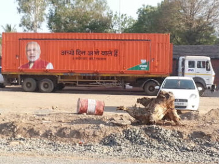 In dusty Shirur, three Modi trucks violate code of conduct