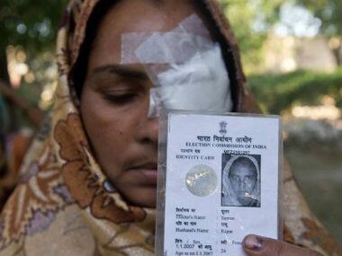 A voter in Muzaffarnagar after casting her vote in this file photo. AFP 