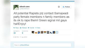 Nitesh Rane's tweet on rape takes things to new low