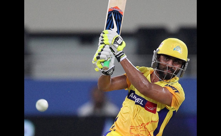 Ravindra Jadeja of The Chennai Super kings plays a shot during an IPL 7 match against Rajasthan Royals in Dubai on Wednesday. PTI Photo/BCCI Ravindra Jadeja of The Chennai Super kings plays a shot during an IPL 7 match against Rajasthan Royals in Dubai on Wednesday. PTI Photo/BCCI