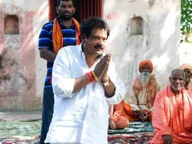 BJP candidate SP SIngh Baghel on campaign trail in Sehasabad village, a Yadav stronghold. Baghel is banking heavily on the Modi wave. Naresh Sharma/Firstpost 
