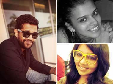 Shreyas Shevade, left; Rachel Pilaka, top right; Ankita Chemburkar, bottom right