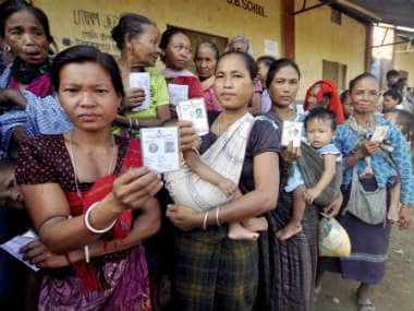 Voters line up in Tripura. PTI 