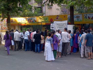 Voters in Mumbai waiting to cast their ballot. Parag Shinde/Firstpost