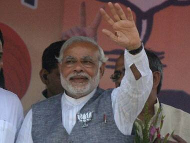 Narendra Modi at a rally. AFP.
