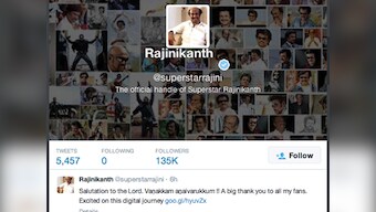 Superstar Rajinikanth's one tweet equal to 5,457 tweets?