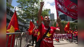 Vietnamese stage small anti-China protest in Hong Kong