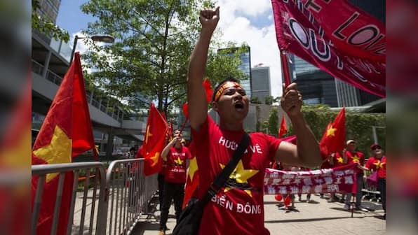 Vietnamese stage small anti-China protest in Hong Kong
