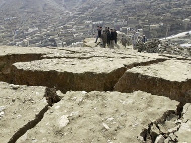 File photo of a landslide in Afghanistan in 2005. AFP.