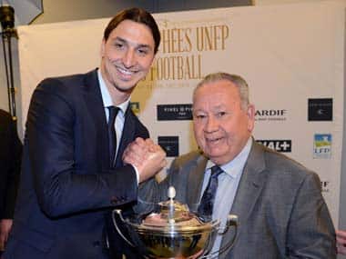 Just Fontaine with Zlatan Ibrahimovic. AFP
