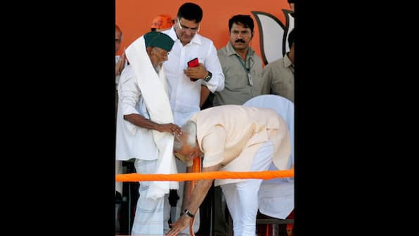 Narendra Modi's secular turn: Touching a Muslim man's feet